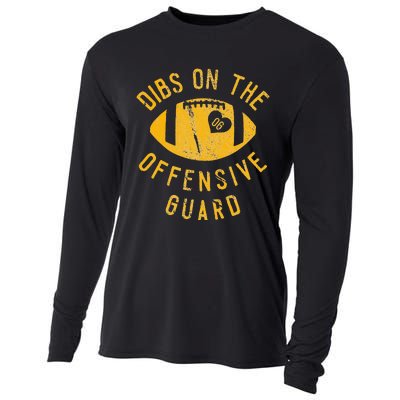 Dibs On The Offensive Guard Funny Football Wife Girlfriend Cooling Performance Long Sleeve Crew