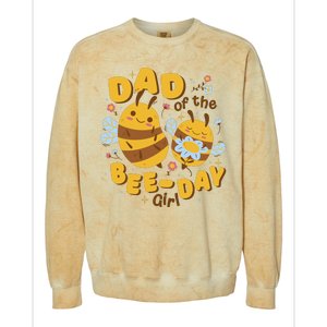 Dad Of The Bee Day Girl Birthday Colorblast Crewneck Sweatshirt