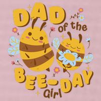 Dad Of The Bee Day Girl Birthday 25L Jumbo Tote