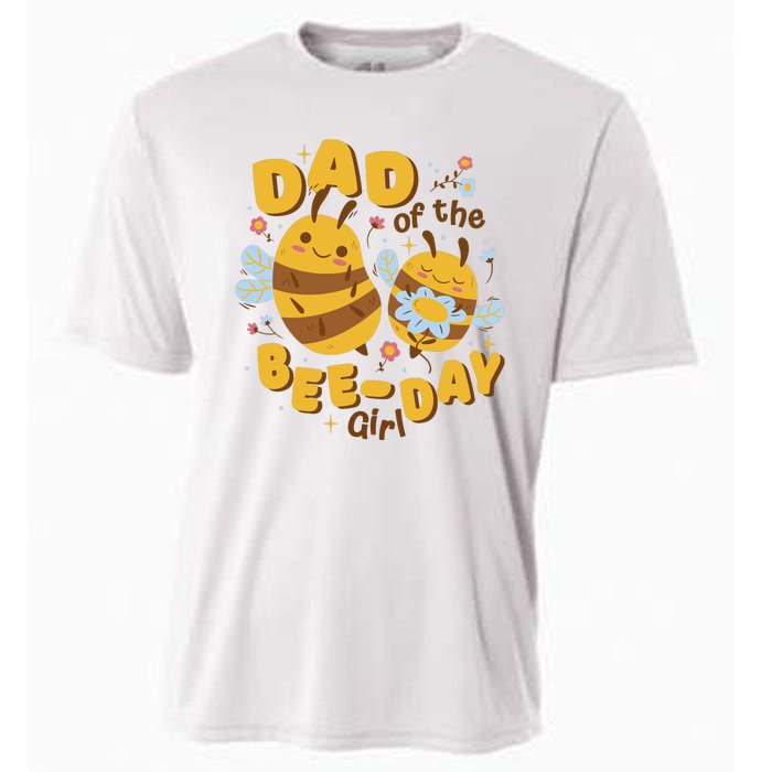 Dad Of The Bee Day Girl Birthday Cooling Performance Crew T-Shirt