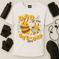 Dad Of The Bee Day Girl Birthday Cooling Performance Crew T-Shirt