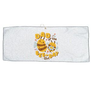 Dad Of The Bee Day Girl Birthday Large Microfiber Waffle Golf Towel