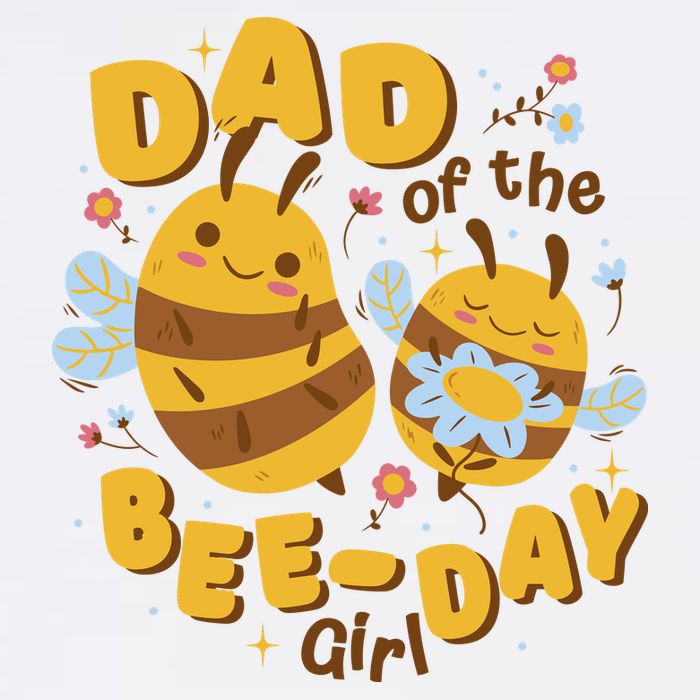 Dad Of The Bee Day Girl Birthday Kids T-Shirt