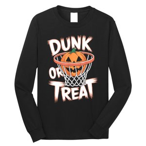 Dunk Or Treat Halloween Basketball Spooky Basketball Long Sleeve Shirt