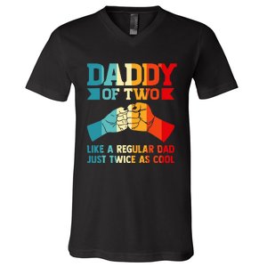 Dadd Of Two Like A Regular Dad Just Twice As Cool Son V-Neck T-Shirt