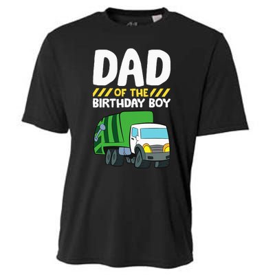 Dad Of The Birthday Boy Garbage Truck Cooling Performance Crew T-Shirt