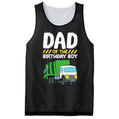 Dad Of The Birthday Boy Garbage Truck Mesh Reversible Basketball Jersey Tank