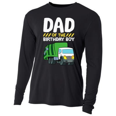 Dad Of The Birthday Boy Garbage Truck Cooling Performance Long Sleeve Crew