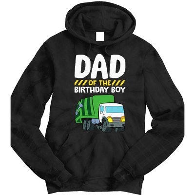 Dad Of The Birthday Boy Garbage Truck Tie Dye Hoodie