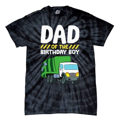 Dad Of The Birthday Boy Garbage Truck Tie-Dye T-Shirt