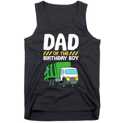 Dad Of The Birthday Boy Garbage Truck Tank Top