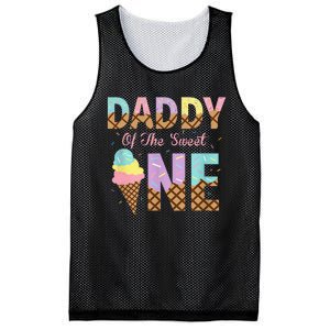 Daddy Of The Sweet One Ice Cream 1st First Birthday Family Mesh Reversible Basketball Jersey Tank