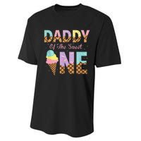 Daddy Of The Sweet One Ice Cream 1st First Birthday Family Performance Sprint T-Shirt