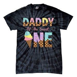 Daddy Of The Sweet One Ice Cream 1st First Birthday Family Tie-Dye T-Shirt