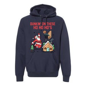 Dunkin On These Ho Ho HoS Christmas Quote Premium Hoodie