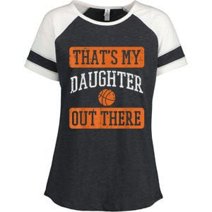 Daughter Out There Basketball Proud Baller Mom Dad Men Women Enza Ladies Jersey Colorblock Tee