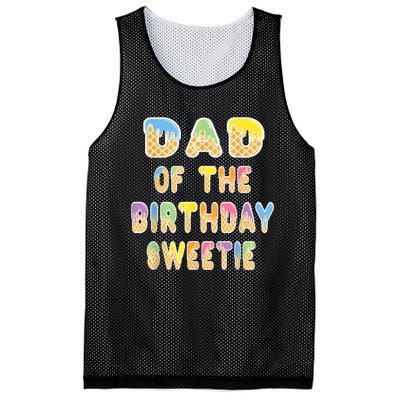 Dad Of The Birthday Sweetie Girl Icecream Themed Party Mesh Reversible Basketball Jersey Tank