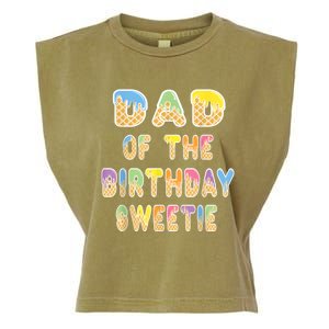 Dad Of The Birthday Sweetie Girl Icecream Themed Party Garment-Dyed Women's Muscle Tee