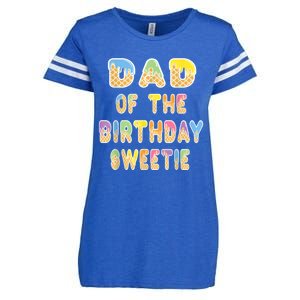 Dad Of The Birthday Sweetie Girl Icecream Themed Party Enza Ladies Jersey Football T-Shirt