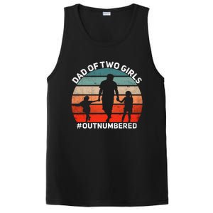 Dad Of Two Outnumbered Retro 2 Daughters Fathers Day PosiCharge Competitor Tank