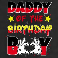 Daddy Of The Birthday Boy Dad Gift 7 Panel Mesh Trucker Snapback Hat