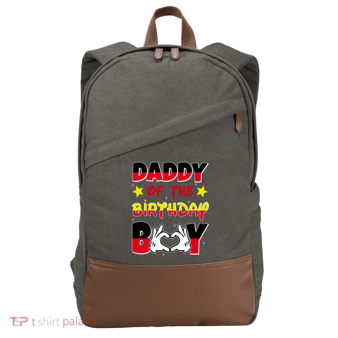 Daddy Of The Birthday Boy Dad Gift Cotton Canvas Backpack