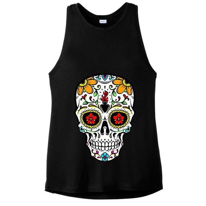 Day of the Dead Celebration Outfit Calavera Ladies PosiCharge Tri-Blend Wicking Tank