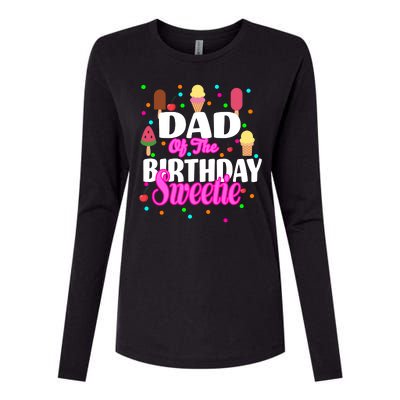 Dad Of The Birthday Sweetie Womens Cotton Relaxed Long Sleeve T-Shirt