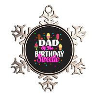 Dad Of The Birthday Sweetie Metallic Star Ornament