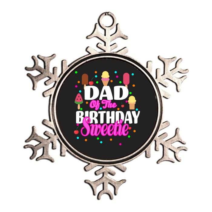 Dad Of The Birthday Sweetie Metallic Star Ornament