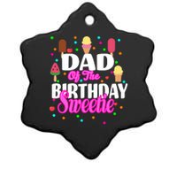 Dad Of The Birthday Sweetie Ceramic Star Ornament