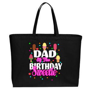 Dad Of The Birthday Sweetie Cotton Canvas Jumbo Tote