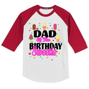 Dad Of The Birthday Sweetie Kids Colorblock Raglan Jersey