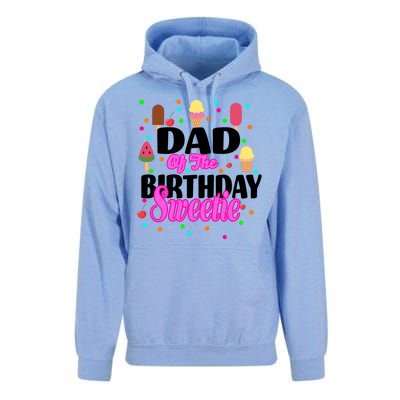 Dad Of The Birthday Sweetie Unisex Surf Hoodie