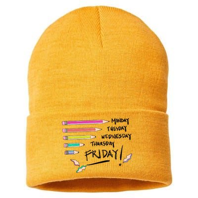 Days Of The Week Teacher Sustainable Knit Beanie