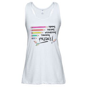 Days Of The Week Teacher Ladies Essential Flowy Tank