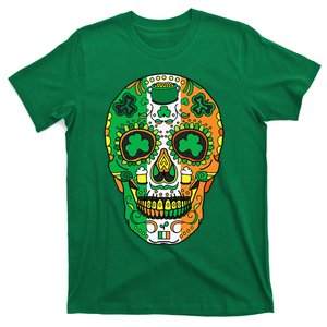 Day Of The Dead Irish Sugar Skull St Patricks Day T-Shirt