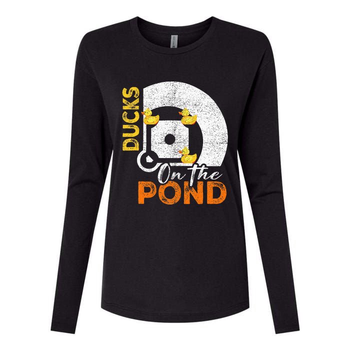 Ducks On The Pond Baseball Field Softball Saying Womens Cotton Relaxed Long Sleeve T-Shirt