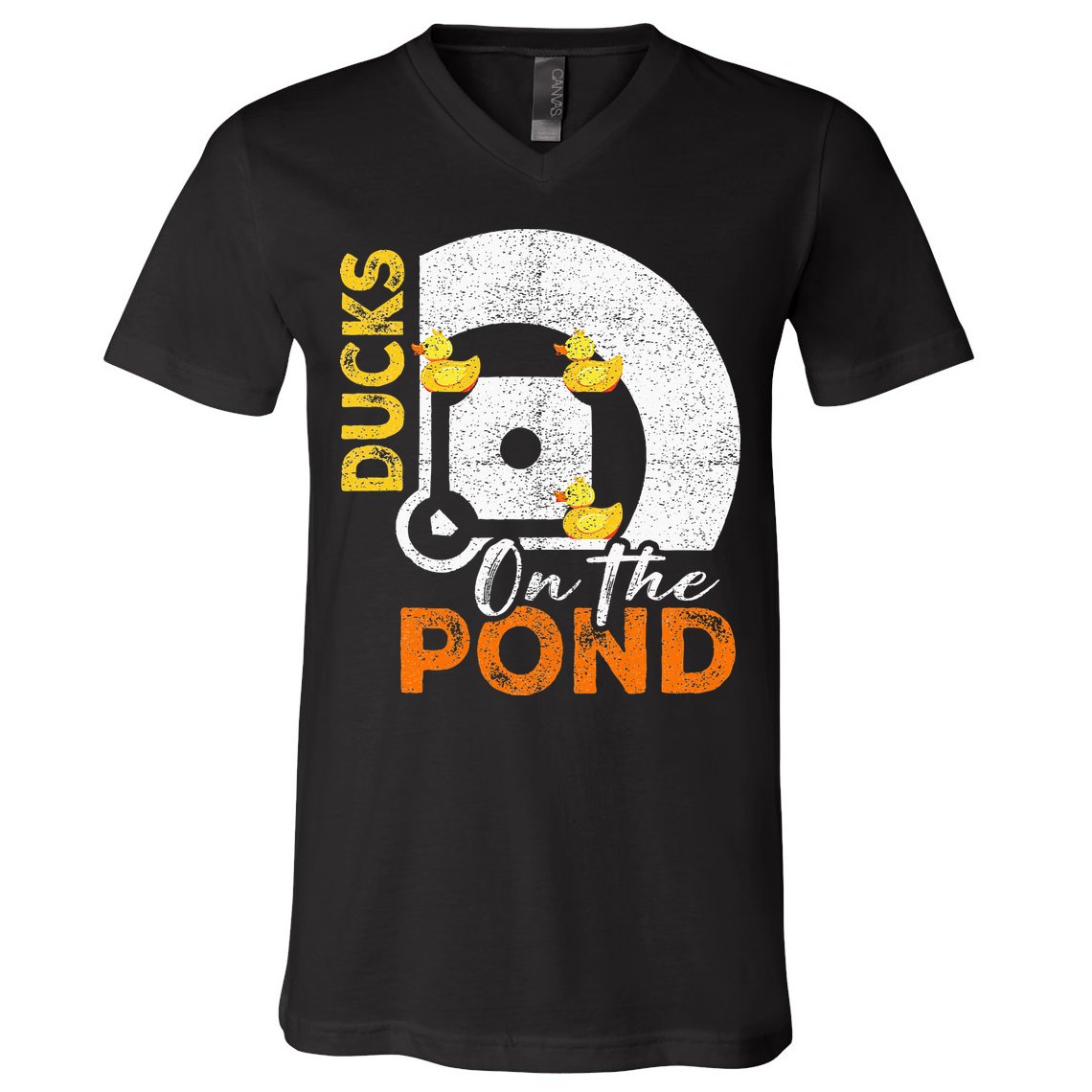 Ducks On The Pond Baseball Field Softball Saying V-Neck T-Shirt