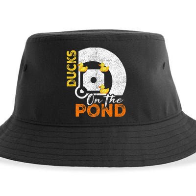 Ducks On The Pond Baseball Field Softball Saying Sustainable Bucket Hat