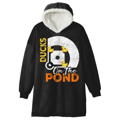 Ducks On The Pond Baseball Field Softball Saying Hooded Wearable Blanket