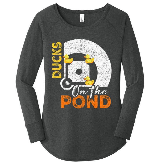 Ducks On The Pond Baseball Field Softball Saying Women's Perfect Tri Tunic Long Sleeve Shirt