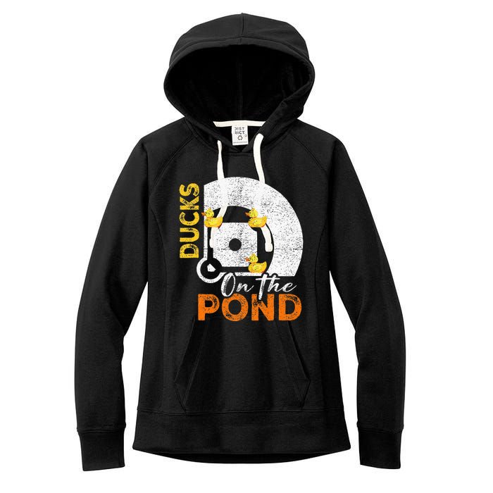 Ducks On The Pond Baseball Field Softball Saying Women's Fleece Hoodie