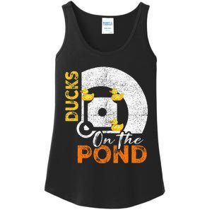 Ducks On The Pond Baseball Field Softball Saying Ladies Essential Tank