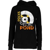 Ducks On The Pond Baseball Field Softball Saying Womens Funnel Neck Pullover Hood