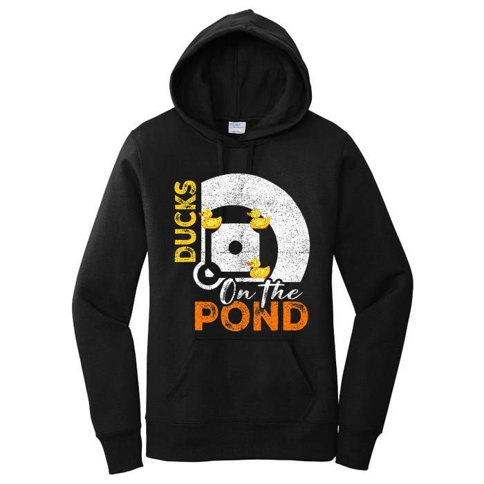 Ducks On The Pond Baseball Field Softball Saying Women's Pullover Hoodie