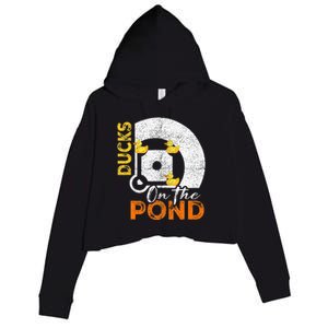 Ducks On The Pond Baseball Field Softball Saying Crop Fleece Hoodie