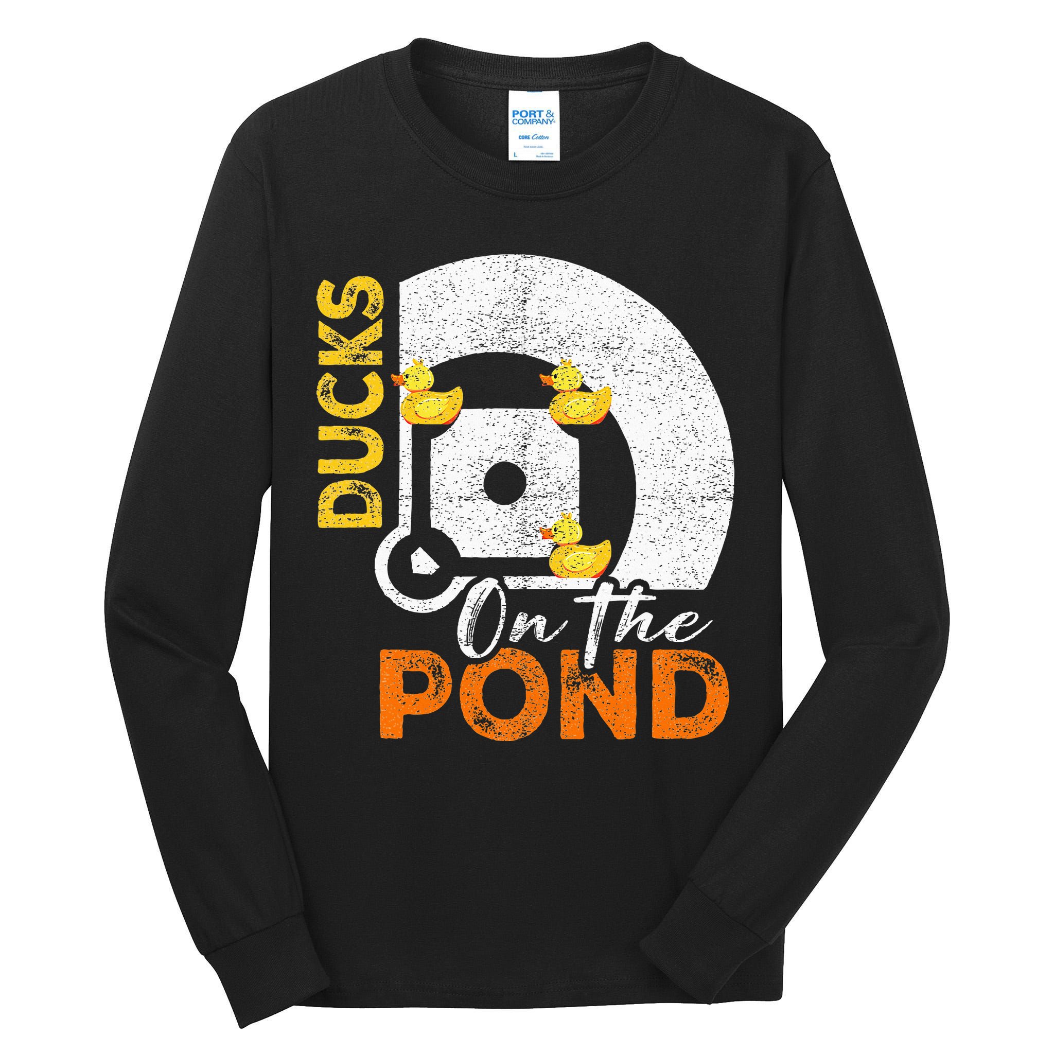 Ducks On The Pond Baseball Field Softball Saying Tall Long Sleeve T-Shirt