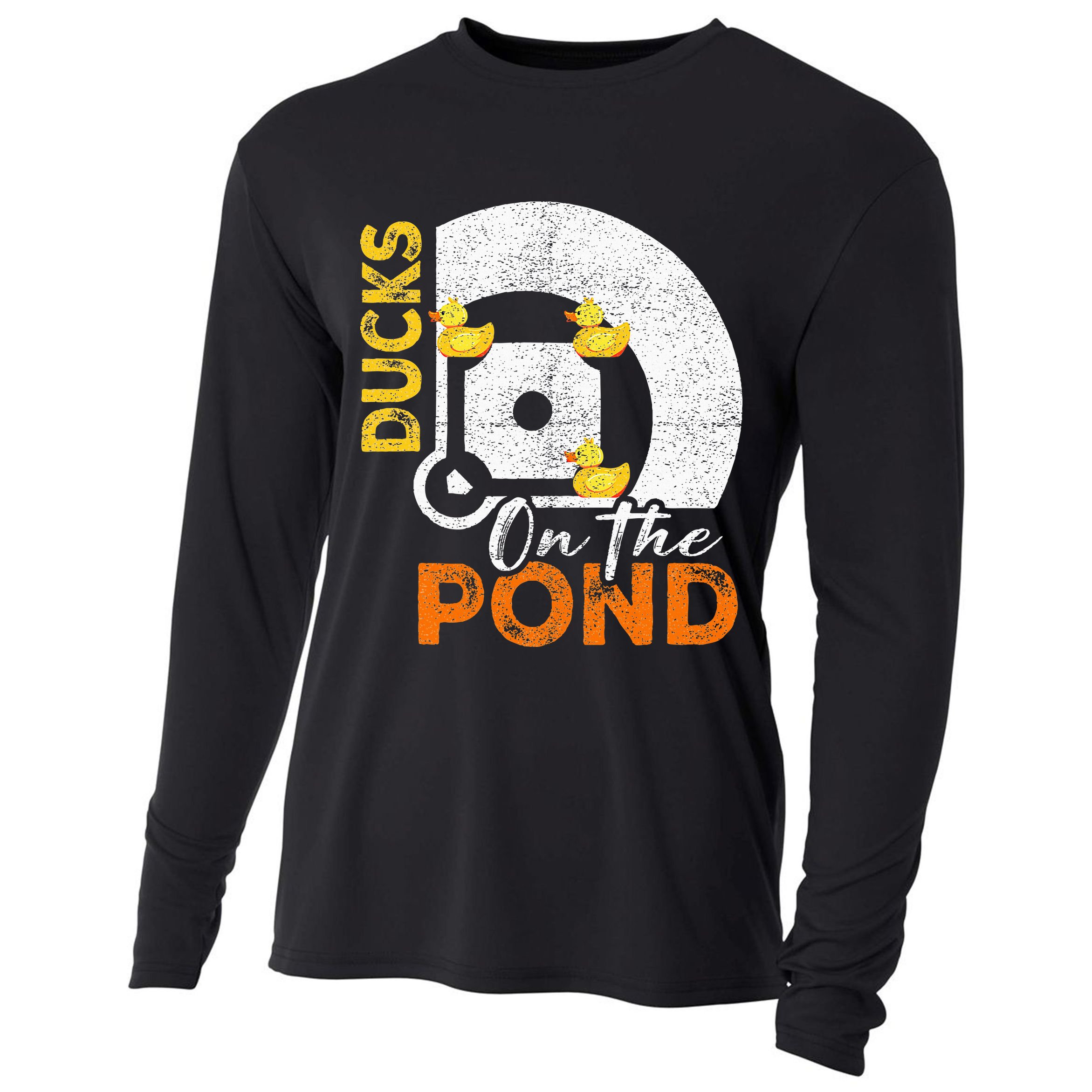 Ducks On The Pond Baseball Field Softball Saying Cooling Performance Long Sleeve Crew