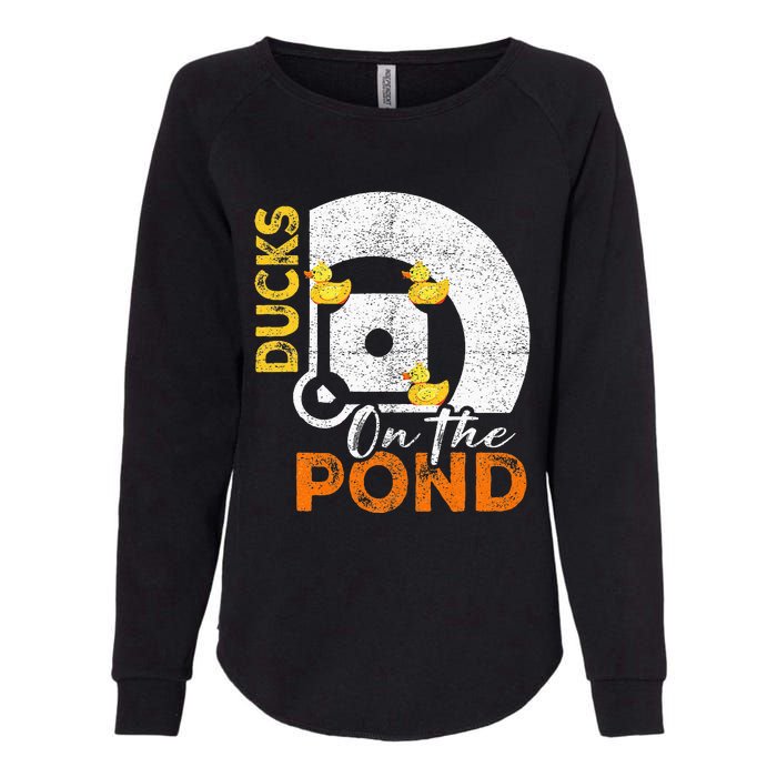 Ducks On The Pond Baseball Field Softball Saying Womens California Wash Sweatshirt